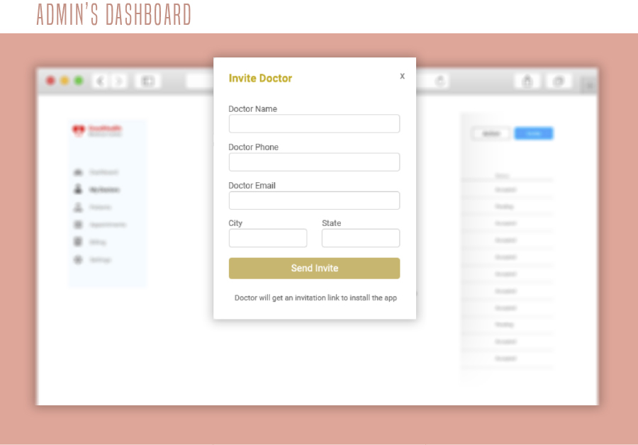 Admin's Dashboard In Telemedicine App