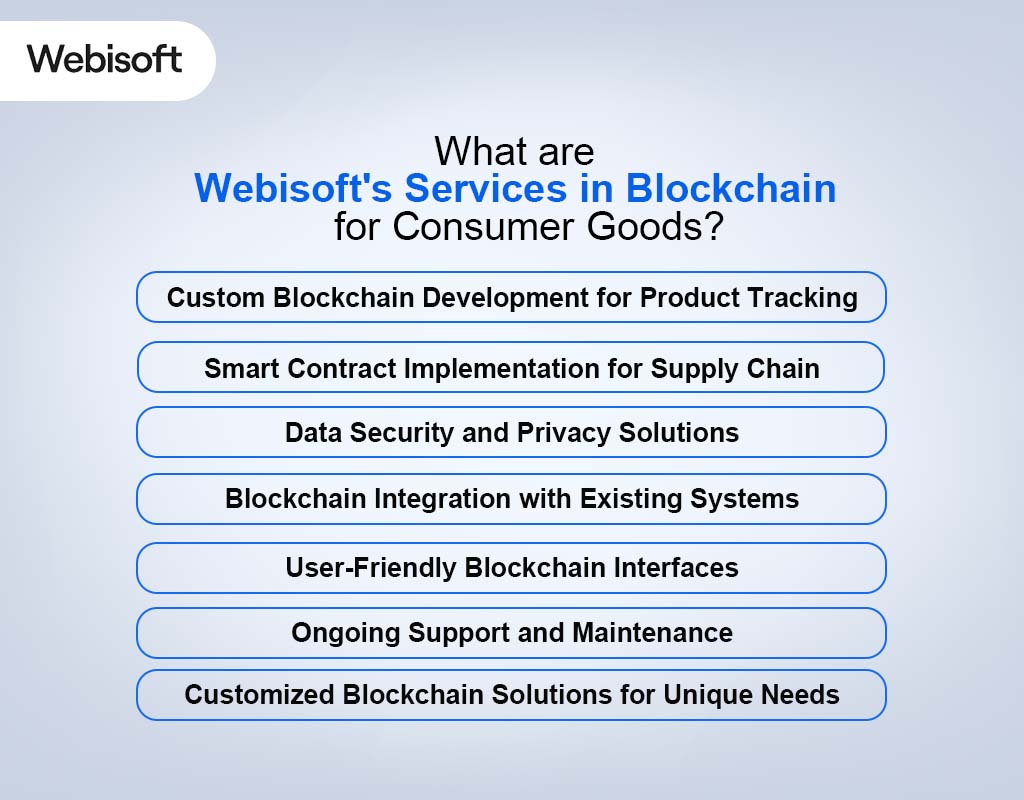 What are Webisoft's Services in Blockchain for Consumer Goods?