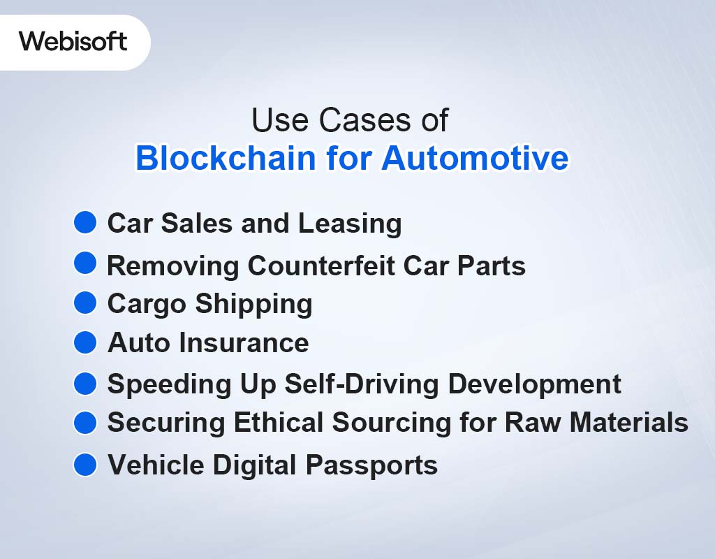 Use Cases of Blockchain for Automotive