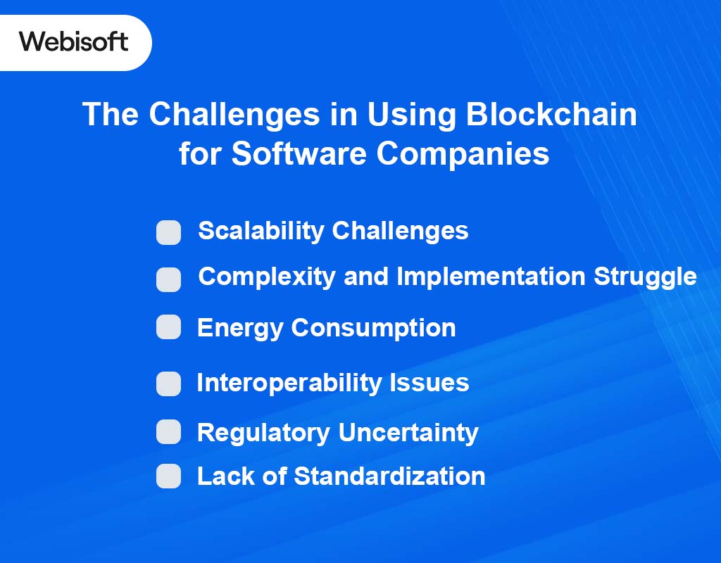 The Challenges in Using Blockchain for Software Companies