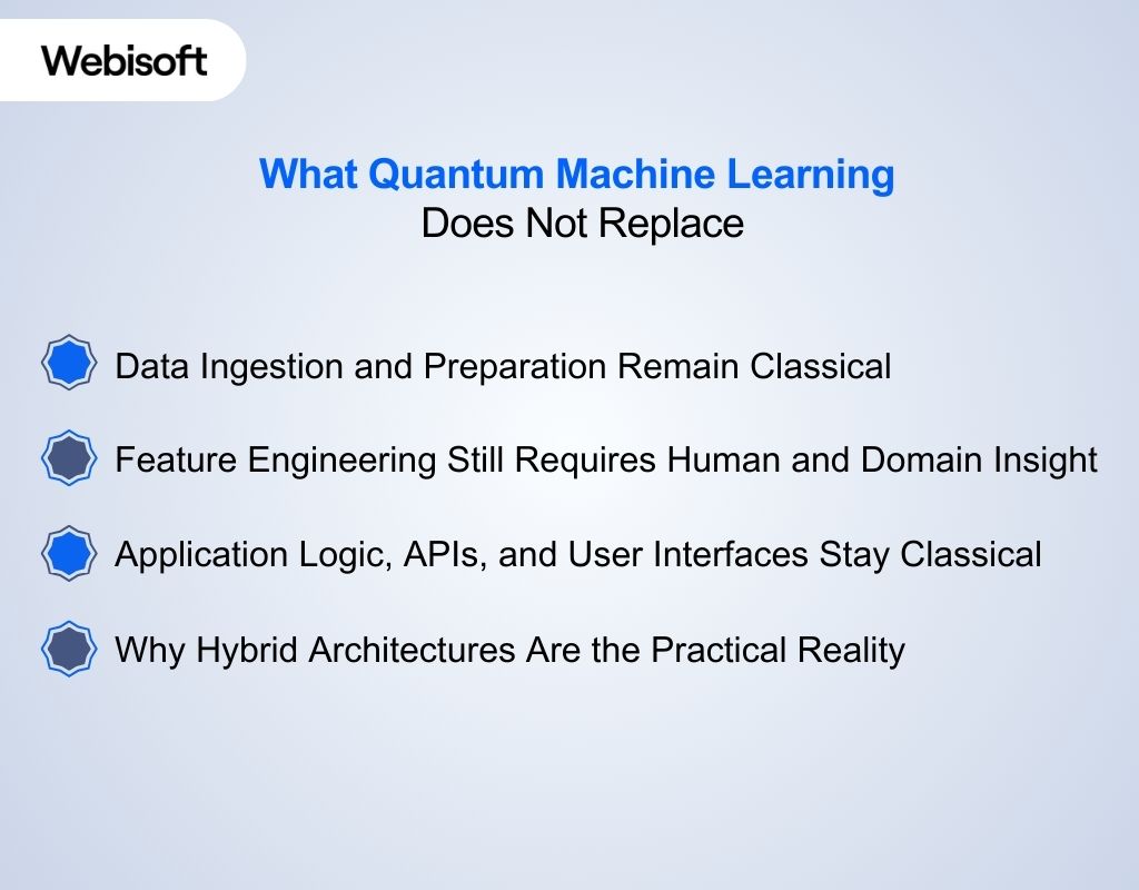 What Quantum Machine Learning Does Not Replace