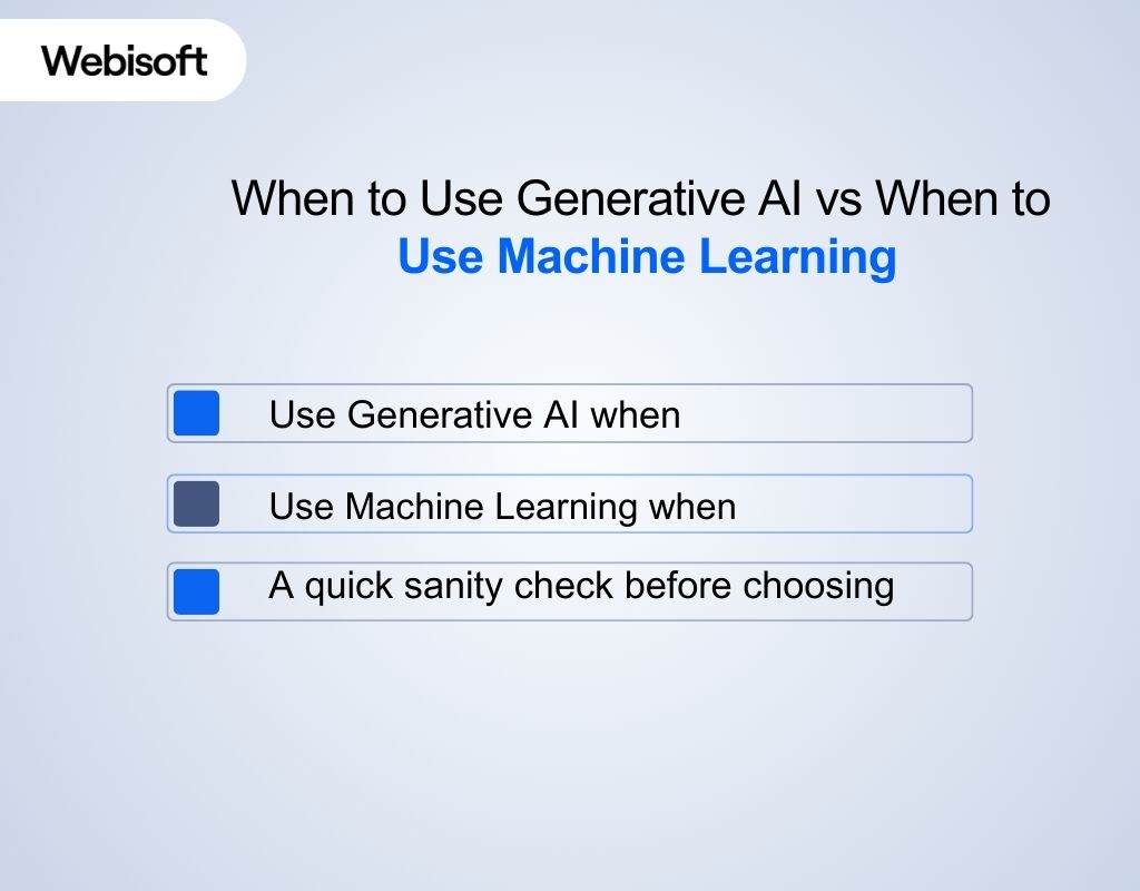 When to Use Generative AI vs When to Use Machine Learning
